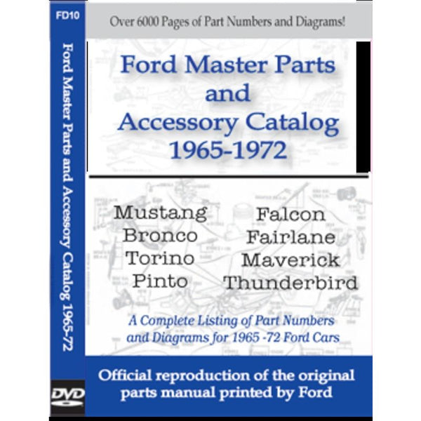 1965-1972 Mustang Ford Master Parts & Accessory Catalog (DVD)