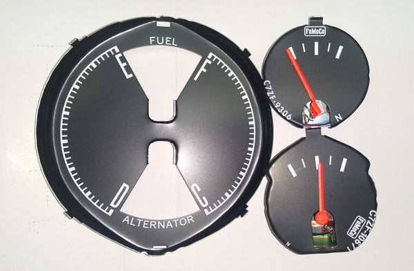 1967-1968 Mustang Fuel & Alternator Gauge (Pack), Black