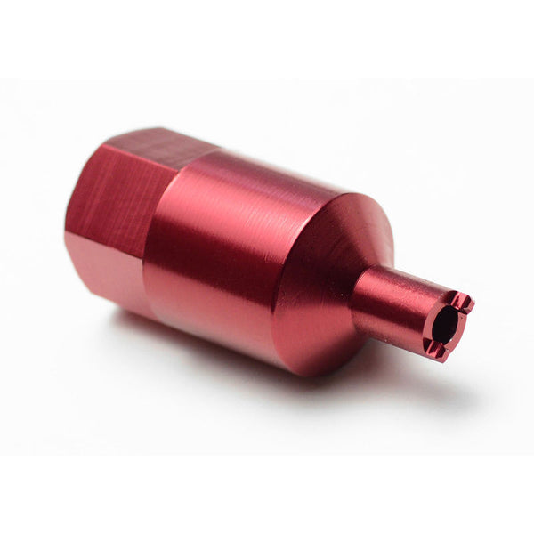 1964-1966 Mustang Windshield Wiper Switch Stem Nut Tool, Billet Aluminum, Red