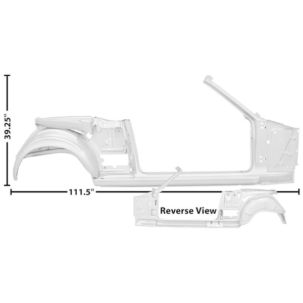 1965-1966 Mustang Dynacorn Door / Quarter Frame Assembly, Conv, RH, Weld Thru Primer
