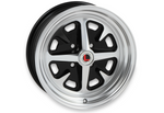 1965-1968 Mustang Legendary Magnum 400 Alloy Wheel, 15 x 6, Gloss Black, Machined