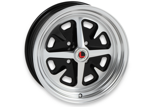 1965-1968 Mustang Legendary Magnum 400 Alloy Wheel, 15 x 6, Gloss Black, Machined