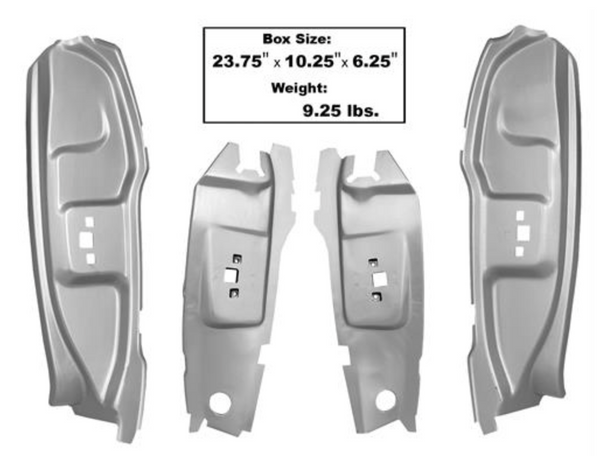 1965-1966 Mustang Dynacorn  inchesB inches Pillar Panel Set, Quarter Post, 4 pcs, Both Sides, Weld Thru Primer