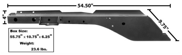 1965-1970 Mustang Dynacorn Front Frame Extension, Full Length, Inner & Outer, RH