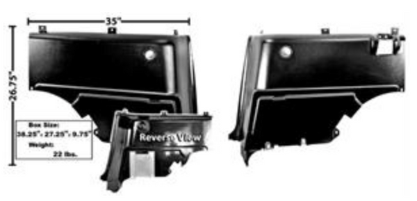 1965-1966 Mustang Fastback Interior Quarter Trim Panels, Plastic, RH & LH