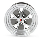 1965-1973 Mustang Legendary Styled Alloy Wheel, 15 x 7, Charcoal, Machined