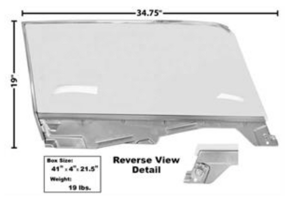 1965-1966 Mustang Door Glass Assembly, Coupe, Clear, LH