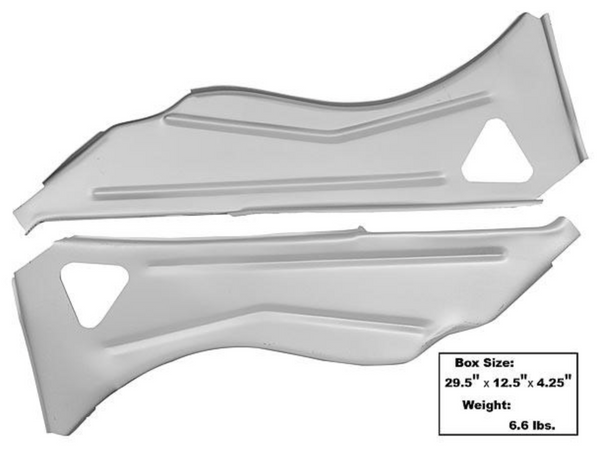 1965-1966 Mustang Dynacorn Inner Quarter Structure Braces, Convertible, Weld Thru Primer