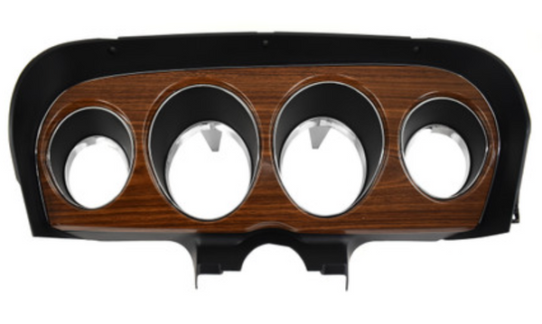 1970 Mustang Deluxe Instrument Cluster Housing, Woodgrain