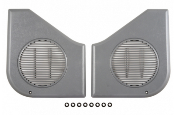 1987-1993 Mustang Door Speaker Grilles, Smoke Gray, incl. Fasteners, RH & LH