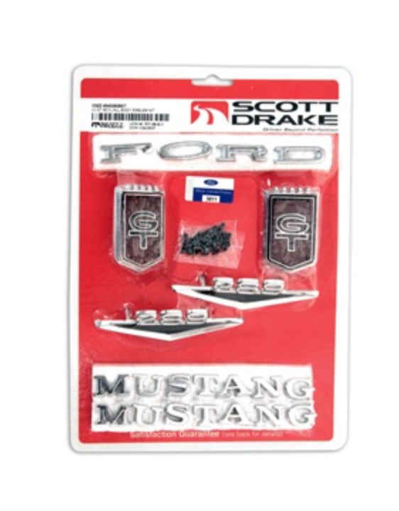 1965 Mustang Emblem Kit, GT, V8