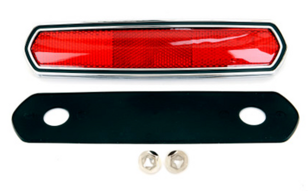 1968 Mustang Quarter Panel Reflector, After 02/15/68, Lens, with Chrome Bezel