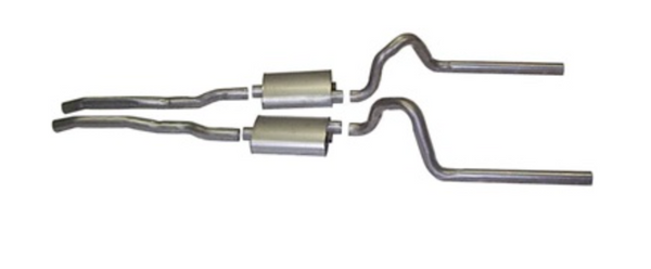 1965-1969 Mustang Exhaust System, Dual Exhaust, V8, 2 inches, without Resonator