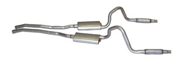 1965-1966 Mustang Exhaust System, Dual Exhaust, V8, 2 inches, with Resonator, GT