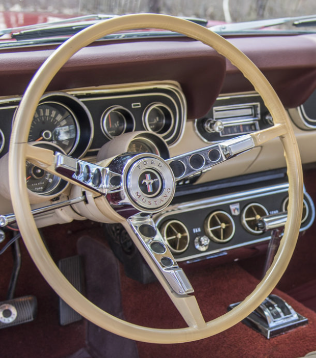 1965-1969 Mustang Steering Wheel CAST PONY BUTTON 13 1/2 CLASSIC CHROME - Foto 8