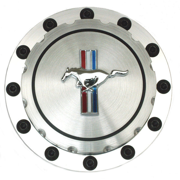 1964-1973 Mustang Custom Billet Aluminum Gas Cap, Pony Emblem