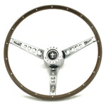 1965-1966 Mustang Woodgrain Steering Wheel & Mounting Kit, Pony Cap