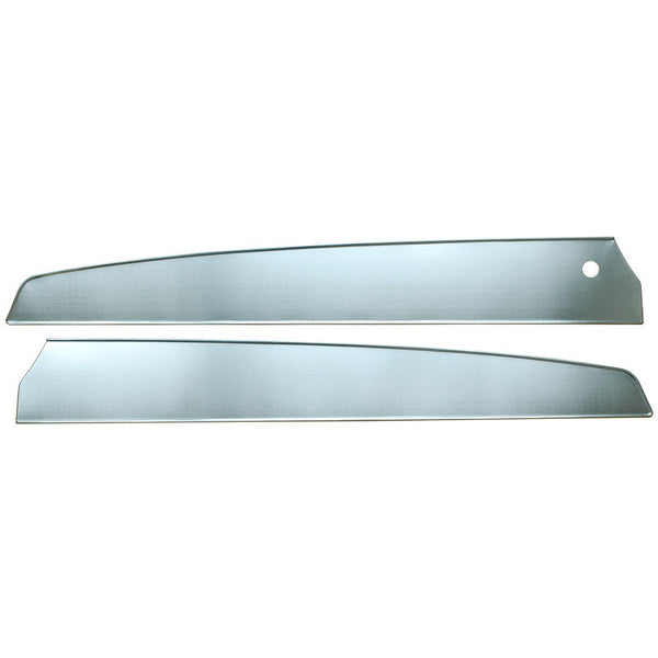 1967 Mustang Door Panel Brushed Aluminum Inserts, w/o Hole