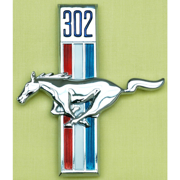 1968 Mustang Running Pony Fender Ornament, exc GT/CS, 302, LH