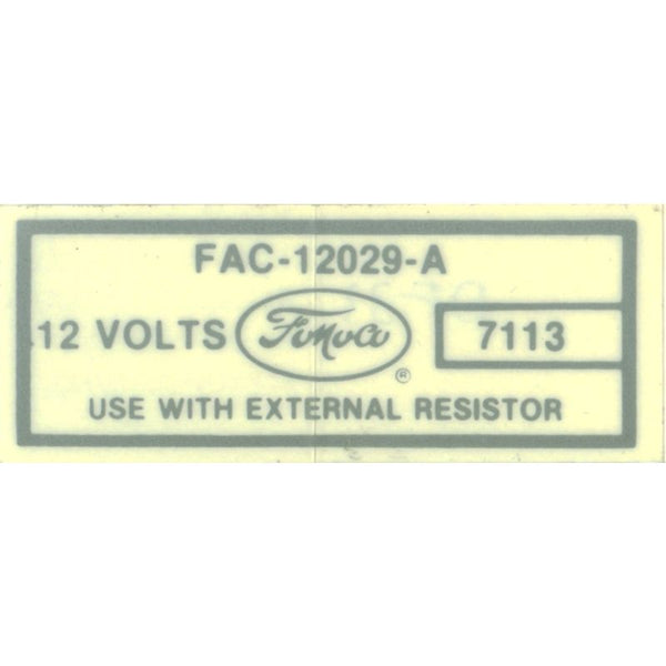 1964-1966 Mustang Engine Compartment Decal, Coil Decal