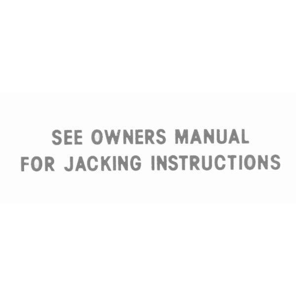 1964-1973 Mustang Trunk Compartment Jack Instructions Decal
