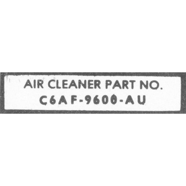 1966 Mustang Engine Compartment Decal, Air Cleaner Part No