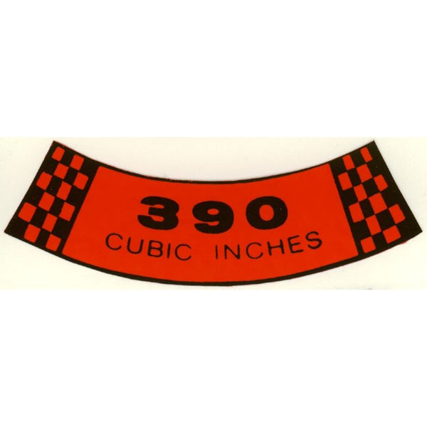 1967-1969 Mustang Air Cleaner Decal, 390