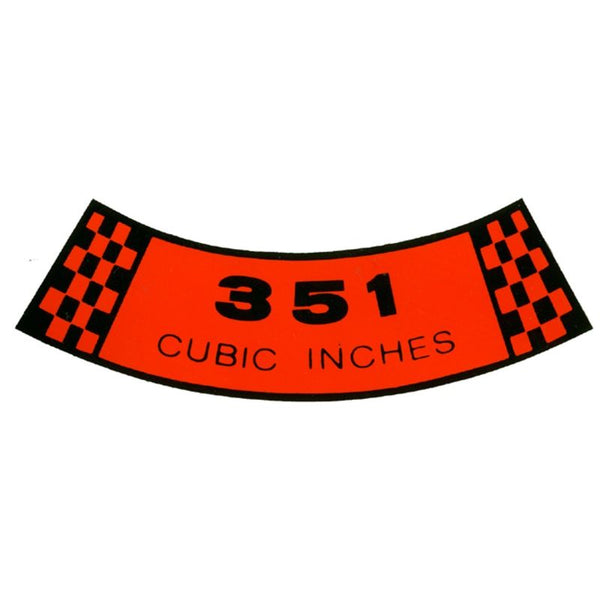 1968-1969 Mustang Air Cleaner Decal, 351