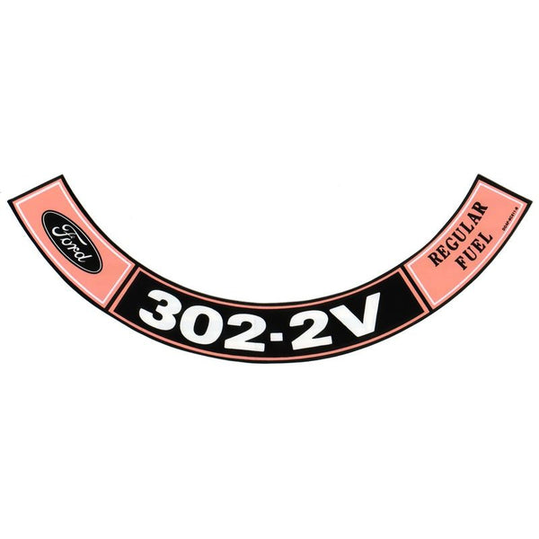 1970 Mustang Air Cleaner Decal, 302-2V Regular Fuel
