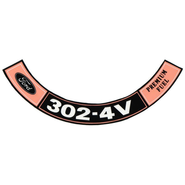 1970 Mustang Air Cleaner Decal, 302-4V Premium Fuel