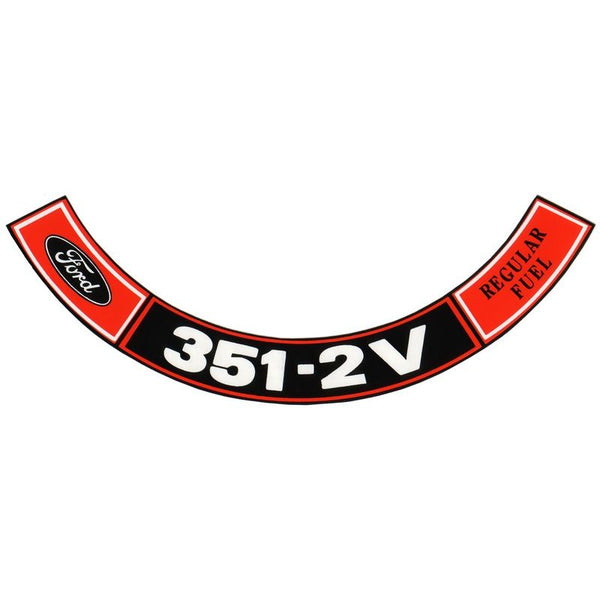 1970 Mustang Air Cleaner Decal, 351-2V Regular Fuel