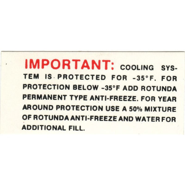 1964-1966 Mustang Cooling System Caution Decal