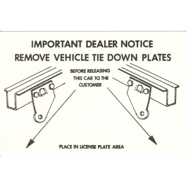 1965-1973 Mustang Trunk Compartment Rear Gravel Pan Decal
