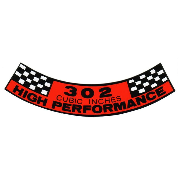 1968 Mustang Air Cleaner Decal, 302 High Performance