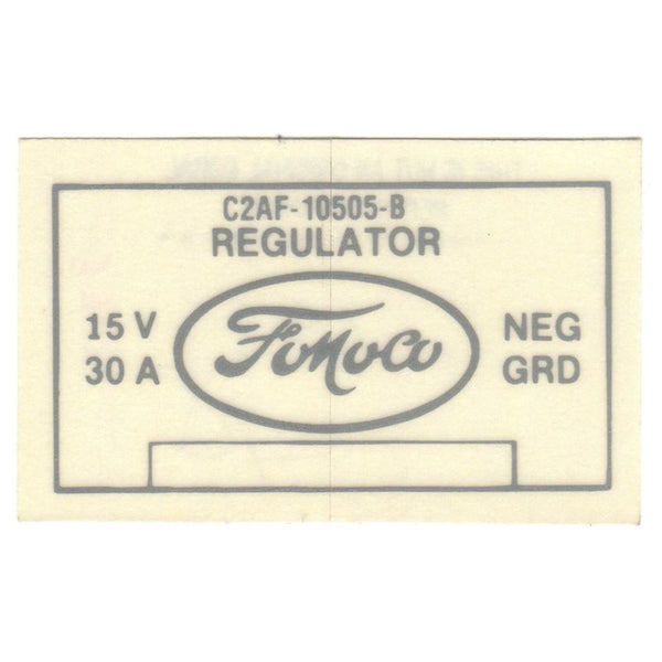 1964 Mustang Voltage Regulator Decal