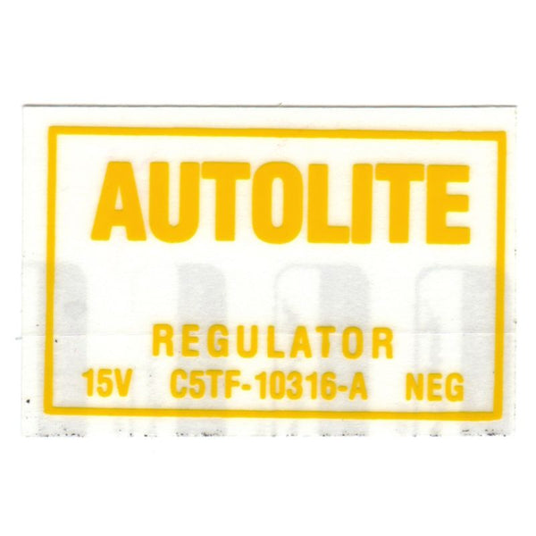 1966-1970 Mustang Voltage Regulator Decal, Yellow