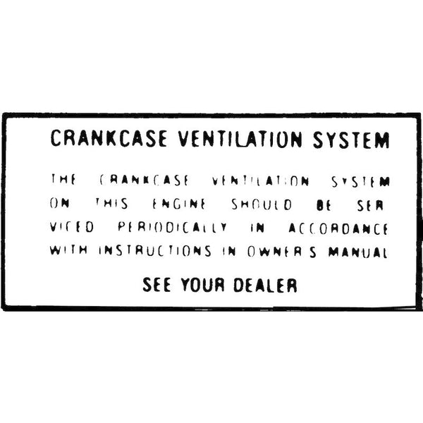 1964-1965 Mustang Crankcase Ventilation Decal