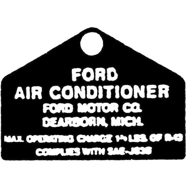 1964-1968 Mustang A/C Compressor Service Tag, Aluminum