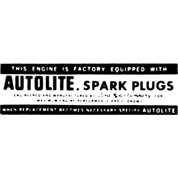 1964-1967 Mustang Autolite Spark Plug Air Cleaner Decal, 6 cyl