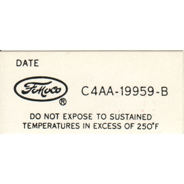 1964-1968 Mustang A/C Dryer Decal