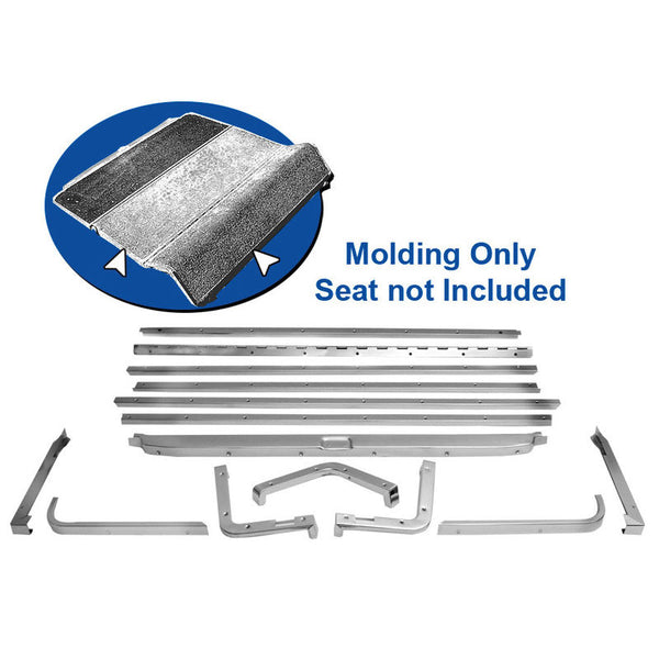 1965-1968 Mustang Fold Down Seat Trim, Chrome