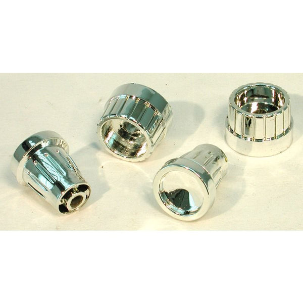 1965-1966 Mustang Radio Knob Set, Plastic Chrome, 4 pcs