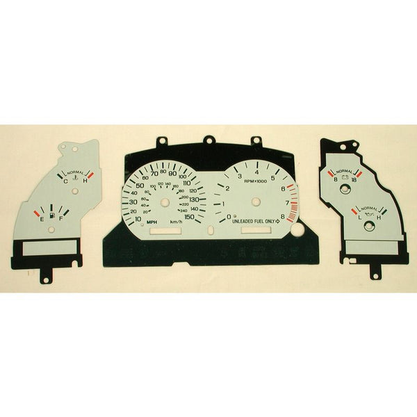 1996-1998 Mustang White Face Gauges, 150 MPH